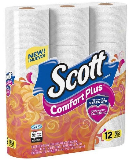 12-Count Scott ComfortPlus Bathroom Tissue Big Rolls