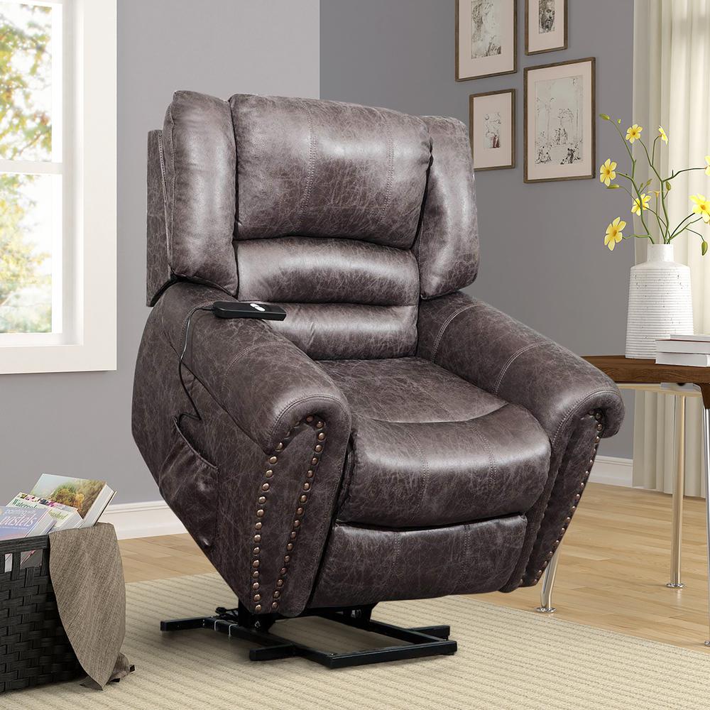 Faux Leather Power Reclining Recliner