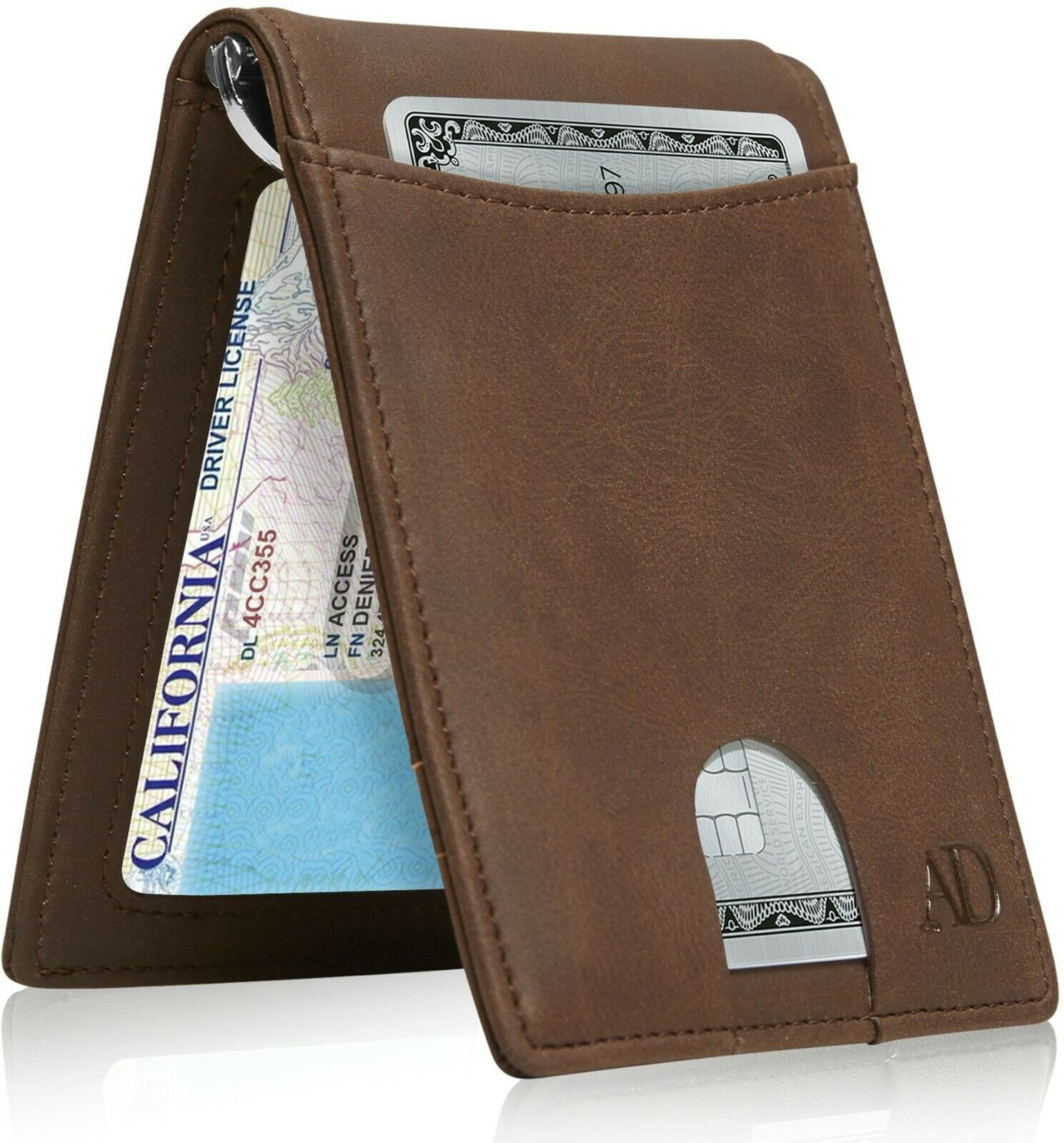 Slim Wallets with Money Clip RFID Blockin